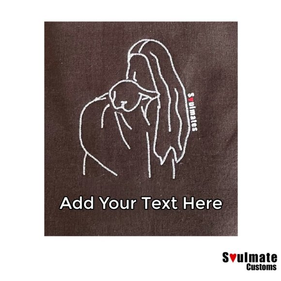 Custom Soulmate© Add Text Under Photo Embroidery - Picture 1 of 4